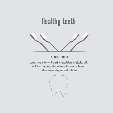 Healthy teeth background with text, teeth and toothbrushes.のイラスト素材