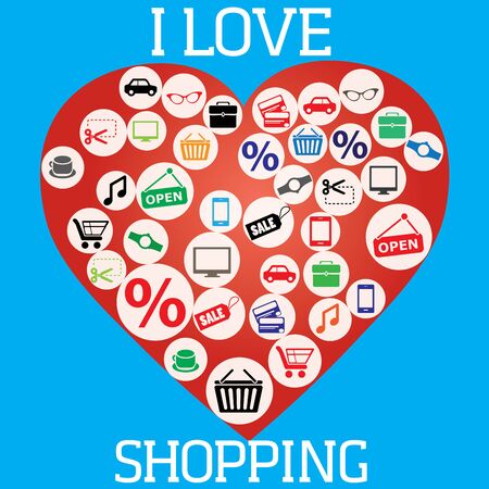 I Love Shopping (icon and concept)のイラスト素材