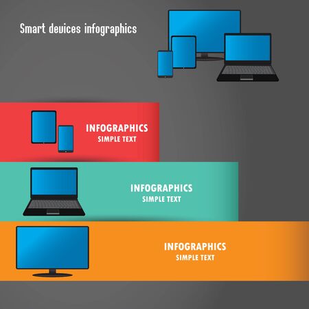 The smart gadgets, infographics, vector illustrationのイラスト素材