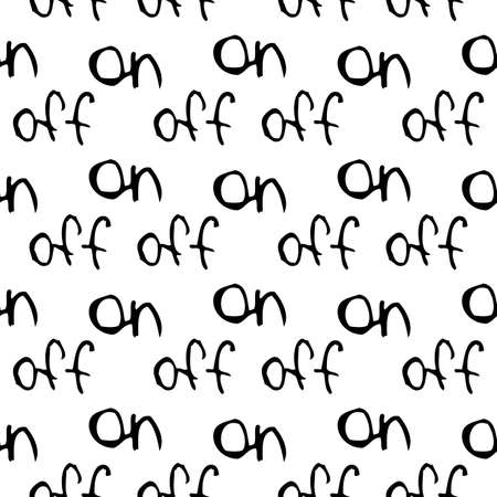 On and Off words Seamless pattern . Seamless pattern can be used for wallpaper, pattern fills, web page backgrounds, surface textures.のイラスト素材