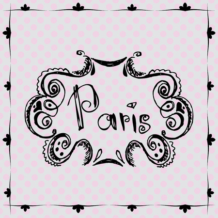 Paris vintage frame on vintage background, vectorのイラスト素材