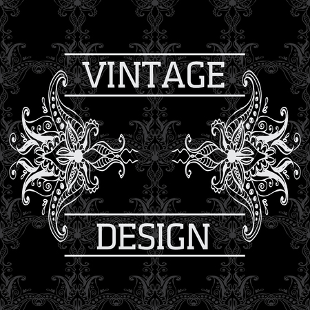 Vector abstract floral elements in Indian mehndi style. Vintage design.のイラスト素材