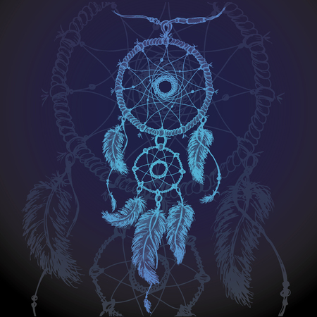 Vector  illustration of dream catcherのイラスト素材