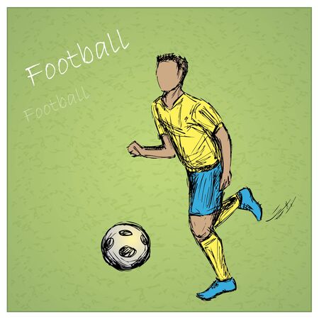 Football player. Vector hand drawingのイラスト素材
