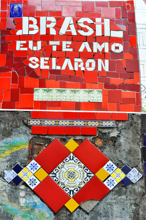 Stairway Selaron - It's world-famous work of Chilean artist Jorge Selaron who declared it as "my tribute to the Brazilian people"の写真素材