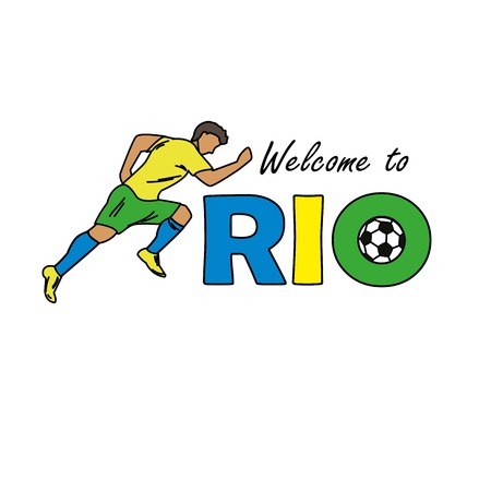 Welcome to Rio, vector illustration  in white backgroundのイラスト素材