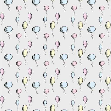 Vector balloons seamless pattern. Great for Birthday, wedding, anniversary, jubilee, rewarding and winning design. Seamless backgrounds.のイラスト素材