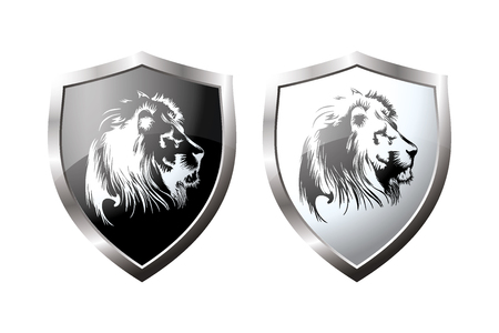 Lion Head,icon on white background,stock vector illustrationのイラスト素材