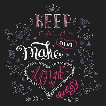 Keep calm and make loveのイラスト素材
