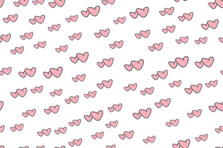 Two hearts together- seamless pattern, vector backgroundのイラスト素材