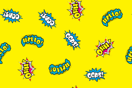 A Seamless pattern comic speech bubbles illustration.のイラスト素材