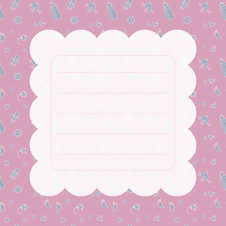 Newborn Background with place for text. Baby shower, greeting card.Stock vector illustrationのイラスト素材