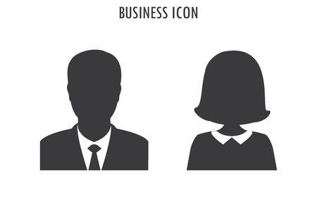 Businessman and business woman icon,isolated on white background,stock vector illustrationのイラスト素材