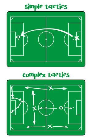 Funny Football tactics. Doodle design vector illustrationのイラスト素材