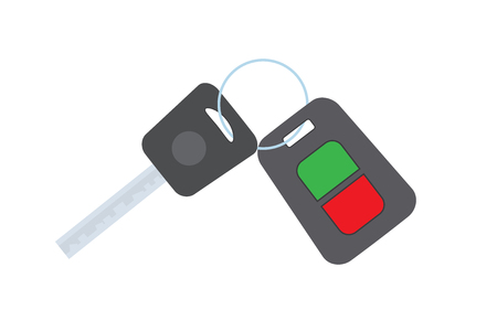 Cartoon Car key isolated on white background,flat vector illustrationのイラスト素材