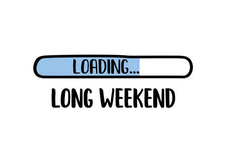 Doodle Download bar,long weekend loading text, vector illustrationのイラスト素材