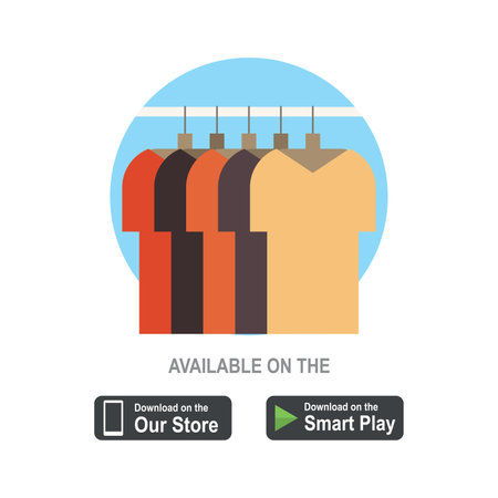 Online t-shirt shop, Mobile app logo or icon, template flat design, vector illustration.のイラスト素材