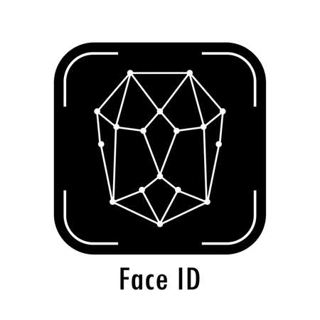 Face id icon, Personality Recognition, vector illustrationのイラスト素材