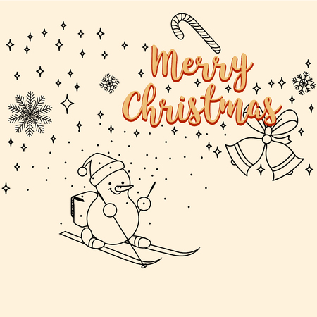 Merry Christmas vintage icon circle frameのイラスト素材