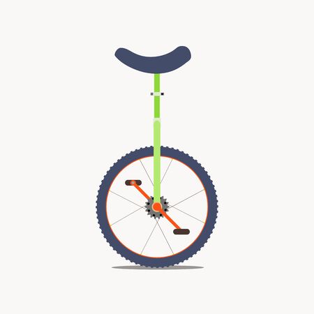 Vector illustration of a unicycle isolated on white background. One wheel bicycle  . Monocycle icon. Circus concept. Unicycle vector silhouette icon.のイラスト素材
