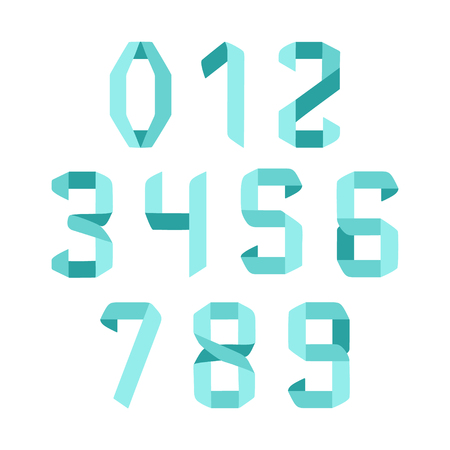 Origami font numbersのイラスト素材