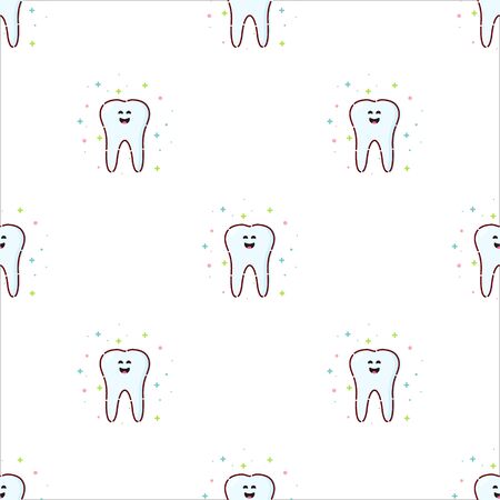 Teeth seamless patternのイラスト素材
