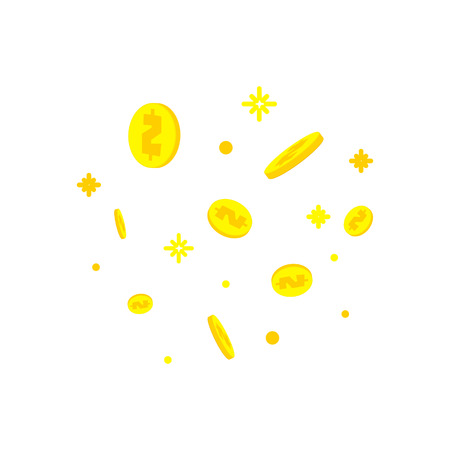 Falling dollar coins.のイラスト素材