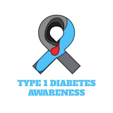 Diabetes Type 1 awareness poster vector illustrationのイラスト素材
