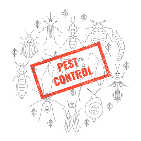 Pest control insect stamp.のイラスト素材