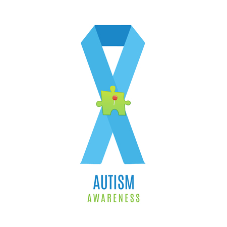 Autism puzzle heart posterのイラスト素材