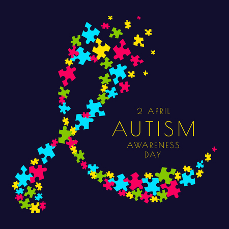 Autism ribbon posterのイラスト素材
