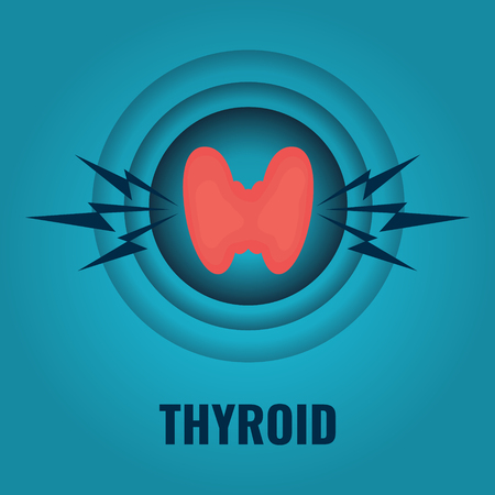Thyroid gland in a pain targetのイラスト素材