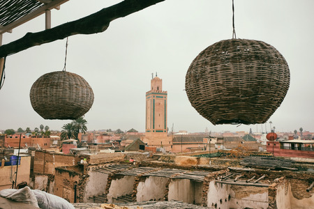 Top view of medina in Marrakech, Morocco.の写真素材