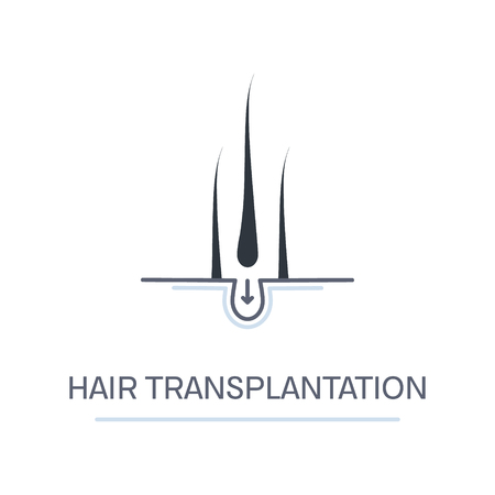 Hair transplantation follicle symbol for alopecia treatmentのイラスト素材