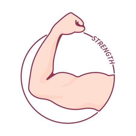 Strong arm with biceps muscle motivational posterのイラスト素材