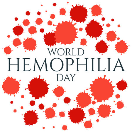 World Hemophilia Day. Vector illustration of blood drops on white background. Blood drop symbol. Blood drop icon. Hemophilia sign. Hemophilia awareness symbol. Stop hemophilia. Medical concept.のイラスト素材
