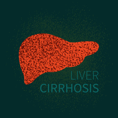 Cirrhosis medical poster of badly damaged liverのイラスト素材
