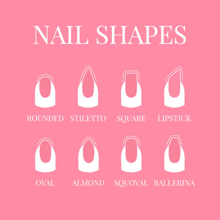 Set of nail shapes for professional manicureのイラスト素材