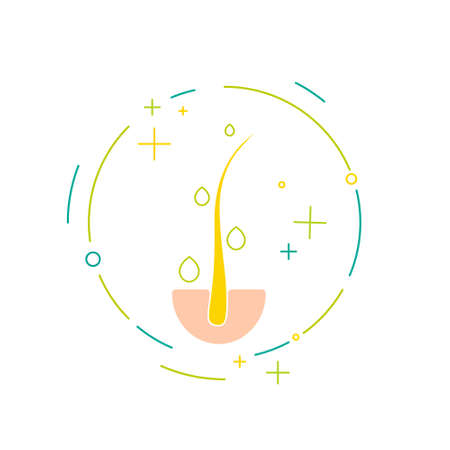 Hair care follicle icon for alopecia treatmentのイラスト素材
