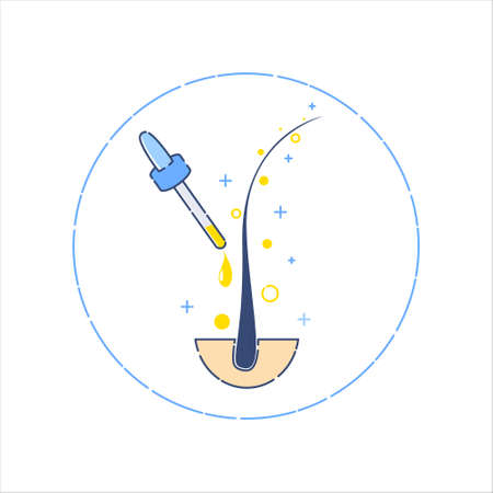 Collagen dropper over hair follicle mock upのイラスト素材