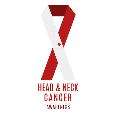 Head and neck cancer awareness ribbon with a pinのイラスト素材