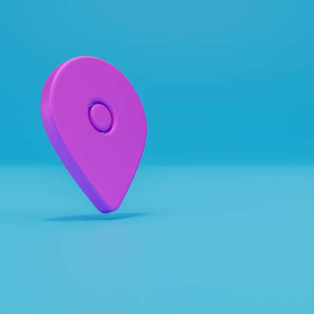 Location map pin for tagging, geo targeting and trip route building. 3d render illustration.の写真素材