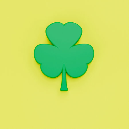Shamrock leaf for Saint Patricks Day celebration. 3d render illustration. Perfect for party invitations, festive posters, banners, flyers, cards.の写真素材