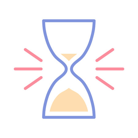 Sand clock icon in linear style. Hourglass vintage symbol. Time clock design concept. Retro vector...