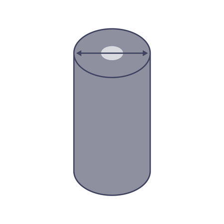 Stainless steel bars icon. Aluminum pipe diameter symbol. Industrial beam tube shapes. Wire distance measurement tool. concept. Vector illustration.のイラスト素材