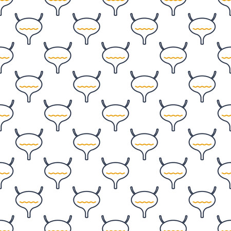 Bladder organ pattern. Urinary tract disorders awareness. Urologic disease. Human body anatomy concept. Medical vector illustration.のイラスト素材