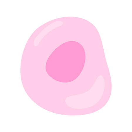 Human stem cell icon. Nucleus and membrane tissue under microscope. Medical design illustration.のイラスト素材