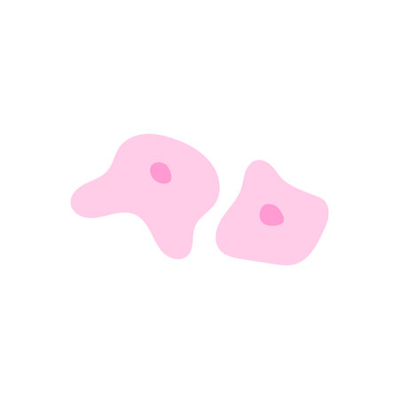 Human stem cell cluster icon. Nucleus and membrane tissue under microscope. Medical design illustration.のイラスト素材