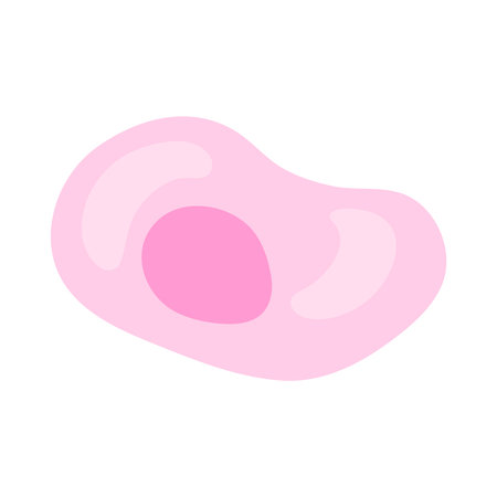 Human stem cell icon. Nucleus and membrane tissue under microscope. Medical design illustration.のイラスト素材