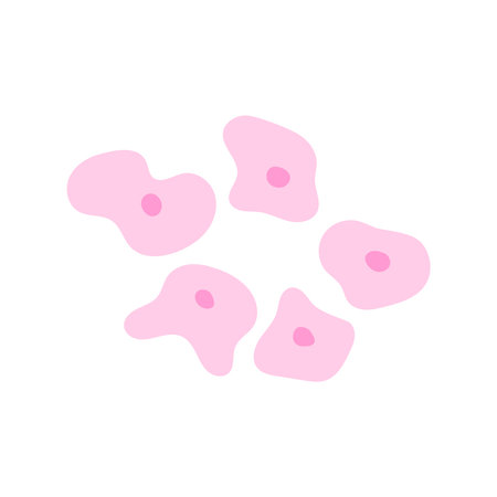 Human stem cell cluster icon. Nucleus and membrane tissue under microscope. Medical design illustration.のイラスト素材